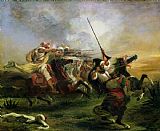Ferdinand Victor Eugene Delacroix Moroccan horsemen in military action