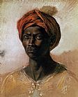 Ferdinand Victor Eugene Delacroix Portrait of a Turk in a Turban