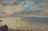 Delacroix Prints - Sea Viewed From The Heights Of Dieppe by Ferdinand Victor Eugene Delacroix