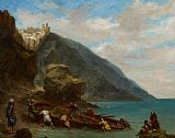 Delacroix Prints - View Of Tangier From The Seashore by Ferdinand Victor Eugene Delacroix