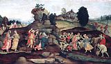 Filippino Lippi Moses Brings Forth Water Out of The Rock painting