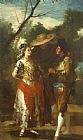 Follower of Francisco Jose de Goya y Lucientes A Maja with Two Toreros