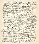 Founding Fathers Signatures attached to the American Declaration of Independence of 1776