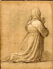 Fra Bartolomeo Woman Kneeling in Prayer, Seen From Behind (study for The Figure of St Catherine)