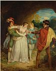 Shakespeare: Richard III Prints - Valentine Rescuing Silvia From Proteus, From Shakespeare's The Two Gentlemen of Verona, Act V, Sce... by Francis Wheatley