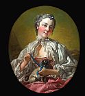 Francois Boucher A Young Lady Holding a Pug Dog painting