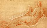 Francois Boucher Study for Reclining Nude painting