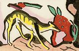 Animals Prints - Mythical Animal by Franz Marc