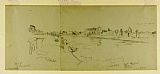 View of Delft Prints - Landscape View of Rome From The Banks of The Tiber River, with Distant Views of The Castle Sant Ange... by Frederic Edwin Church