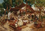 Floating Market Prints - North African Market by Frederick Arthur Bridgman