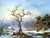 Frederik Marianus Kruseman Faggot Gatherers in a Winter Landscape