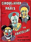 French School Poster advertising the Fratellini Clowns