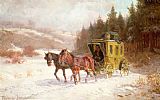 Fritz van der Venne The Post Coach in the Snow