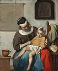 Gabriel Metsu Het Zieke Kind painting