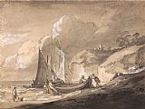 Gainsborough, Thomas Coastal Scene with Figures And Boats painting