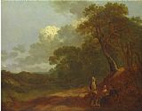 Gainsborough, Thomas Wooded Landscape with a Man Talking to Two Seated Women painting