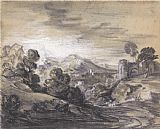 Gainsborough, Thomas Wooded Landscape with Castle painting