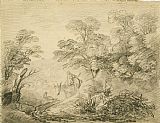 Gainsborough, Thomas Wooded Landscape with Donkey And Figures painting