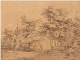 Gainsborough, Thomas Wooded Landscape with Figures, Donkeys And Cottage painting