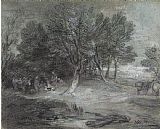 Gainsborough, Thomas Wooded Landscape with Gypsy Encampment painting