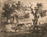 Gainsborough, Thomas Wooded Landscape with Herdsman And Cows painting