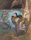 Gaston Bussiere Sea Nymphs at a Grotto