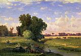 Newburyport Meadows Prints - Hackensack Meadows - Sunset by George Snr Inness