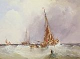 Swine, 19th Century Paintings - Shipping In The Solent 19th Century by George the Elder Chambers