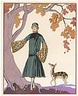 Entwurf Fur Eine Tapisserie Prints - Fur Hat And Coat by Worth by Georges Barbier