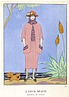 Georges Barbier Tailored Suit by Worth in Salmon Pink And Black