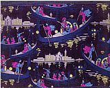 Georges Barbier Venise Fete De Nuit Furnishing Fabric Woven Silk France c.1921