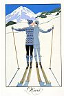 Georges Barbier Winter Lovers in The Snow Fashion Plate From Twentieth Century France 1925