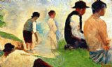 Georges Pierre Seurat Five Male Figures Possible Preparatory Sketch For The ''bathers At Asnieres.'' painting