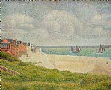 Georges Pierre Seurat Le Crotoy looking Upstream painting