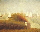 Georges Seurat Race in Grandcamp 1885 painting