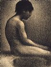 Georges Seurat Seated Nude Study for 'une Baignade' painting