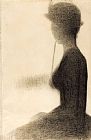 Georges Seurat Seated Woman with a Parasol (study for La Grande Jatte) painting