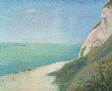 Georges Seurat The Beach Le Bas Butin at Honfleur painting