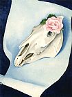 Georgia O'keeffe Horse's Skull with Pink Rose