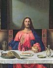 Emmaus Prints - Detail Of The Supper At Emmaus by Giovanni Bellini