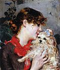 Giovanni Boldini The actress Rejane and her dog