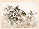 Giovanni Domenico Tiepolo Flying Angels And Putti