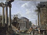 A Roman Slave Market Prints - Landscape with Roman Ruins by Giovanni Paolo Panini