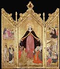 Triptych Paintings - Triptych of The Madonna of Mercy by Gottardo Scotti