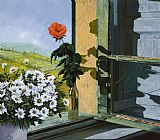 Rosa Indica Fragrans Prints - La Rosa Alla Finestra by Collection 7