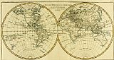 Guillaume Raynal Map of the World in two Hemispheres painting