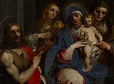 Baptist Prints - Madonna And Child With Saints John The Baptist With Mary Magdalene And Anne by Guiseppe Cesari