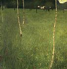 Gustav Klimt Farmhouse with Birch Trees