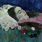 Symbolist Prints - Ria Munk On Her Deathbed by Gustav Klimt