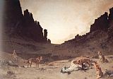 Gustave Achille Guillaumet Dogs of The Douar Devouring a Dead Hourse in The Gorges of El Kantar